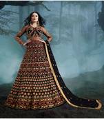 Black multi resham work net salwar