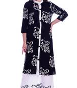 Black embroidered Rayon Kurti with palazzo set