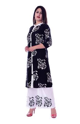 Black embroidered Rayon Kurti with palazzo set 3