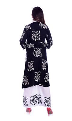 Black embroidered Rayon Kurti with palazzo set 5