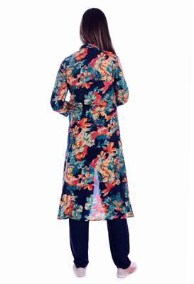 multicolor embroidered Cotton Kurti with pant set 5