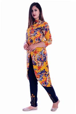 multicolor embroidered Rayon Kurti with pant set 3