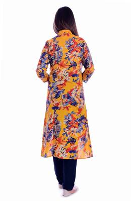 multicolor embroidered Rayon Kurti with pant set 5