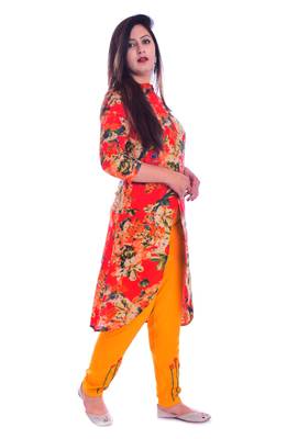 multicolor embroidered Rayon Kurti with pant set 2