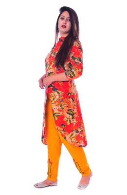 multicolor embroidered Rayon Kurti with pant set 3