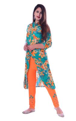 multicolor embroidered Rayon Kurti with pant set 3