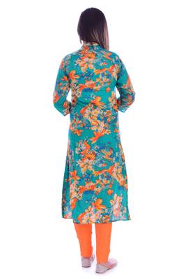 multicolor embroidered Rayon Kurti with pant set 5