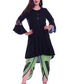 Black embroidered Rayon womens Kurta and Dhoti Pant Set