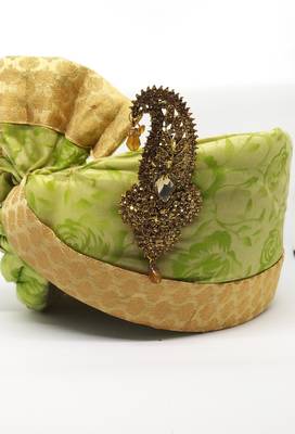 Green Printed Safa For Weddings 2