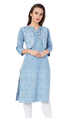 Blue printed denim kurtas-and-kurtis 3
