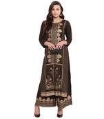 Green printed rayon kurtas-and-kurtis