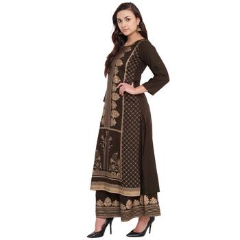 Green printed rayon kurtas-and-kurtis 3