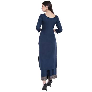 Blue printed rayon kurtas-and-kurtis 2