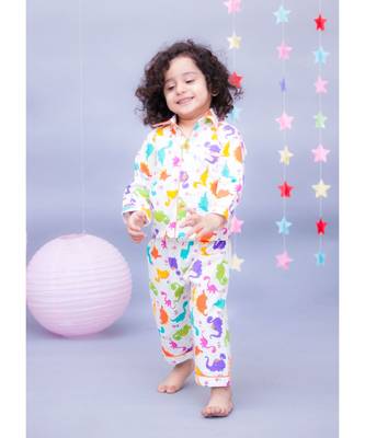 White Printed Night Suit 1
