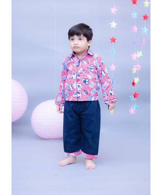 Red Printed Night Suit 1