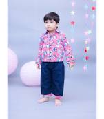 Red Printed Night Suit