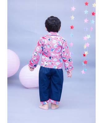 Red Printed Night Suit 2