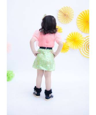 Peach Organza and Sequence Dress 2