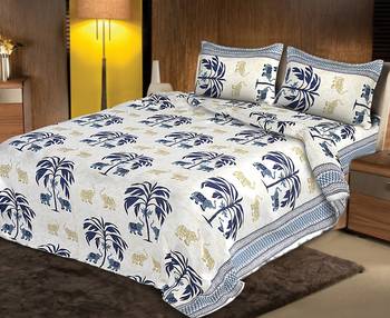 ridan cotton multicolour double bed  sheets with pillow covers 1