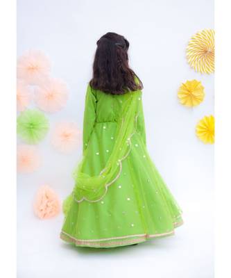 Green Bootie Net Anarkali 2