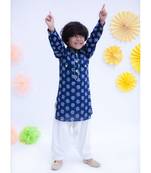 Blue Prined Kurta with Salwar