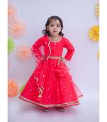 Coral Bootie Net Anarkali