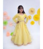 Yellow Boti Net Anarkali