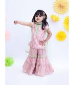 Peach Chanderi Kurti with Sharara