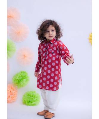 Maroon Prined Kurta with Salwar 1
