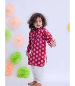 Maroon Prined Kurta with Salwar