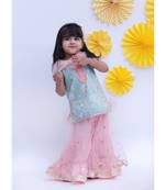 Blue Chanderi Kurti with Sharara