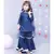 Dark Blue Mirror work Kurti with Sharara