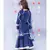 Dark Blue Mirror work Kurti with Sharara