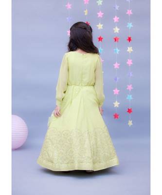 Light Green Embroidery Georgette Anarkali 2