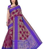 purple woven cotton saree with blouse
