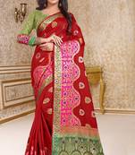 red woven art_silk saree with blouse