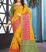 yellow woven art_silk saree with blouse