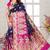 blue woven art silk saree with blouse