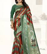 multicolor woven art silk saree with blouse