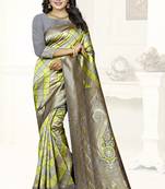 multicolor woven art silk saree with blouse