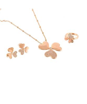 Rose Gold Beautiful Flower Design Special Valentine Gift Pendant Combo 1