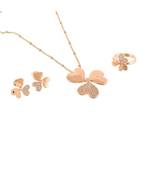 Rose Gold Beautiful Flower Design Special Valentine Gift Pendant Combo