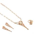 Rose Gold Stylish Fashionable Beautiful Diamond Valentine Gift Pendant Combo