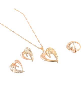 Rose Gold Heart Design Beautiful Valentine Gift Pendant Combo 1