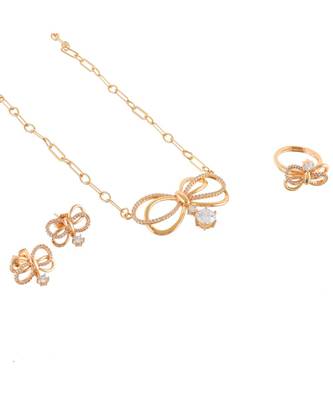 Rose Gold Smart Look Designer Valentine Gift Pendant Combo 1