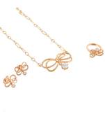 Rose Gold Smart Look Designer Valentine Gift Pendant Combo