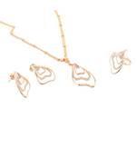 Rose Gold Cute Delicate Smart Look Daimond Valentine Gift Pendant Combo