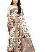 Green Woven Jacquard Saree With Blouse
