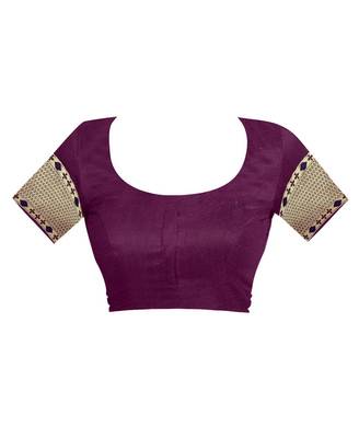 Wine Woven Jacquard Saree With Blouse 4