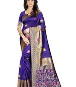 Purple Woven Jacquard Saree With Blouse
